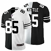 Nike 49ers 85 George Kittle Black And White Split Vapor Untouchable Limited Jersey Dyin,baseball caps,new era cap wholesale,wholesale hats